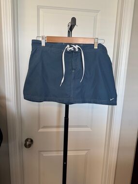 Nike Blue Athletic Skort with White Drawstring